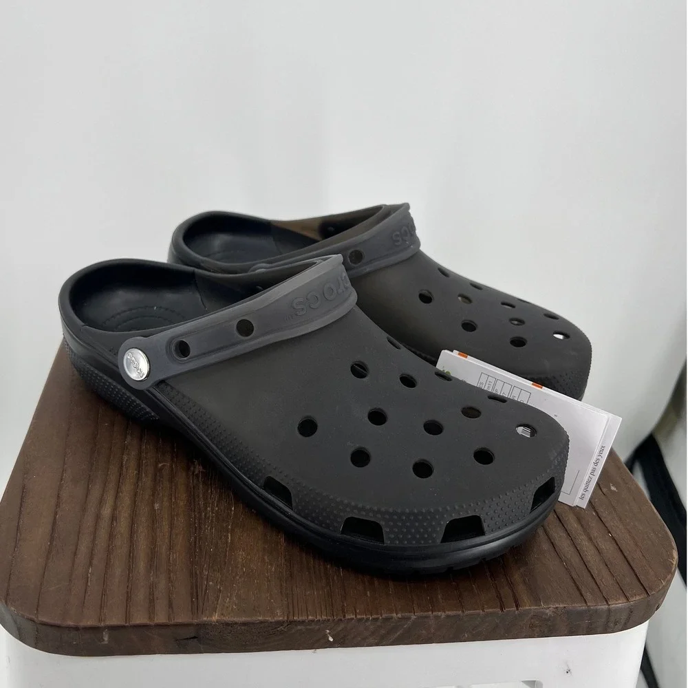 Crocs Classic Frosted Backstrap Clog Black Charcoal 211680-0C4 Mens 9 Womens 11